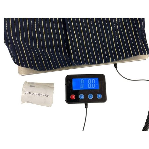 Boden Womens Pants UK 12 US 8 Navy Blue Pinstripe Metallic Trousers R0275 NWT - Picture 14 of 14